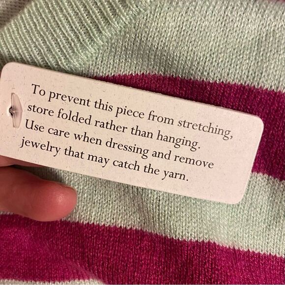 Soft Surroundings NWT Sierra Sweater Womens Size L Cashmere Wool Blend Stripe - Picture 6 of 7